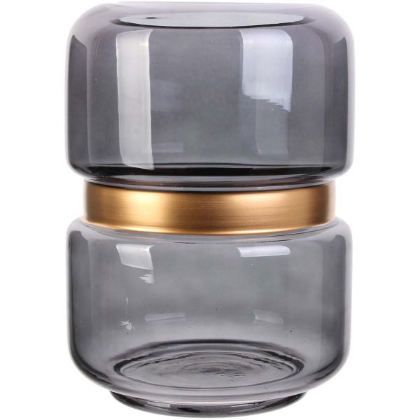 Vase en verre avec cerclage doré 20.5 cm - CMP-3175