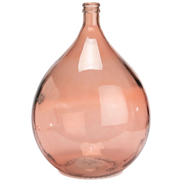 Vase en verre recyclé dame jeanne rose 34l