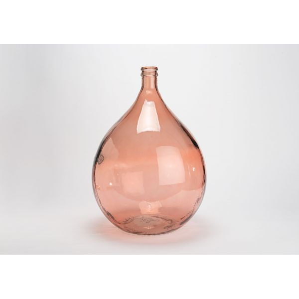 Vase en verre recyclé dame jeanne rose 34l