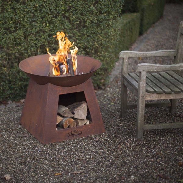 Vasque porte bûches en métal - FANCY FLAMES