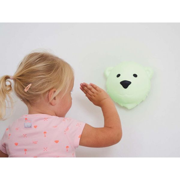 Applique murale enfant LED OURS BJORN en silicone blanc