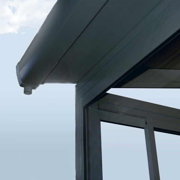 Véranda en aluminium gris et polycarbonate SanRemo - PAA-0389