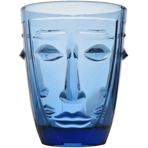 Verre à eau Visage bleu - OPJET