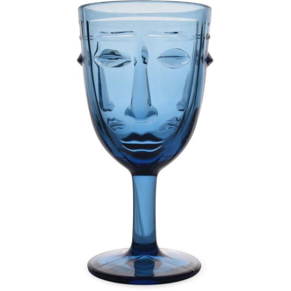 Verre à pied Visage bleu - OPJ-0111