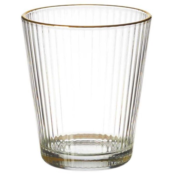 Verres striés liseré doré (Lot de 6) - CMP-4103