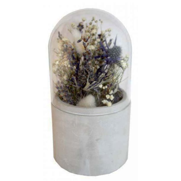 Verrine cloche fleurs séchées