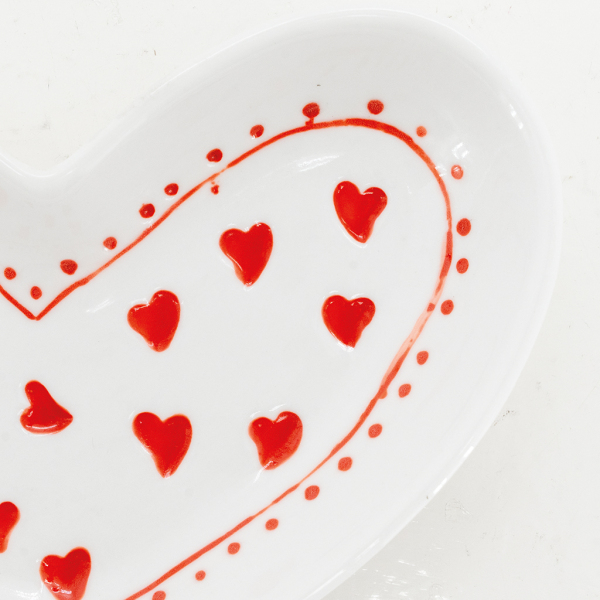 Vide-poche en céramique Coeur peint à la main - AUB-7038