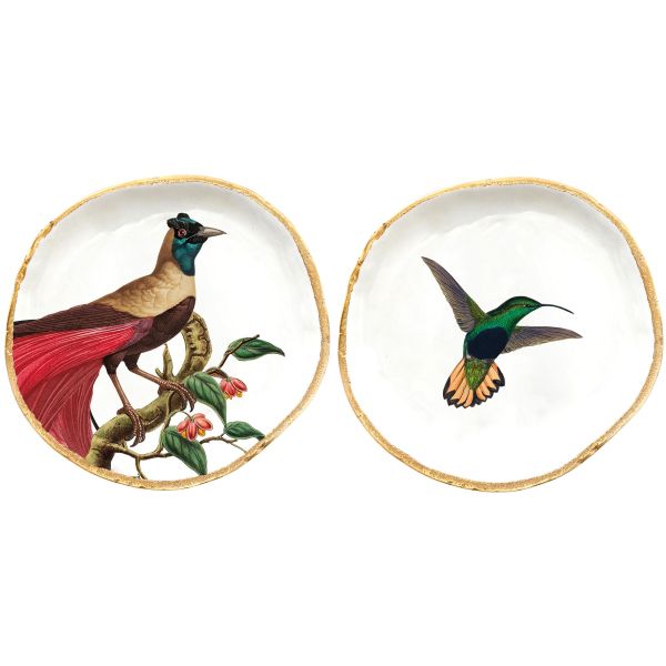 Vide-poches en métal Oiseaux du paradis 15 cm (Lot de 2)