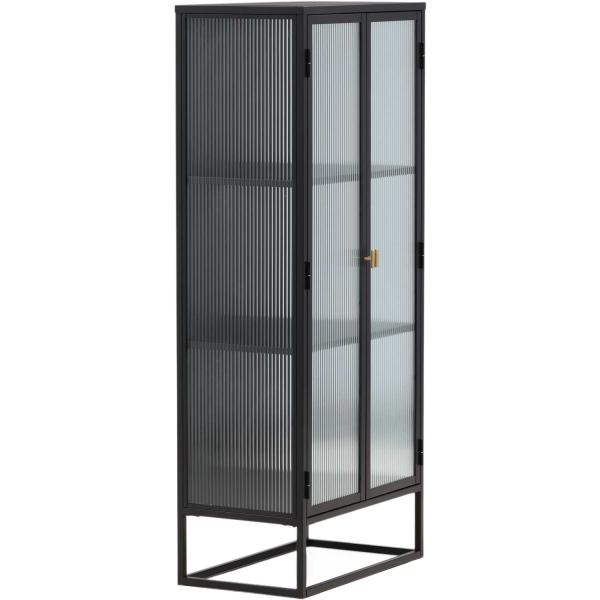 Vitrine en acier 70 x 40 x 160 cm Garis - VEN-1186