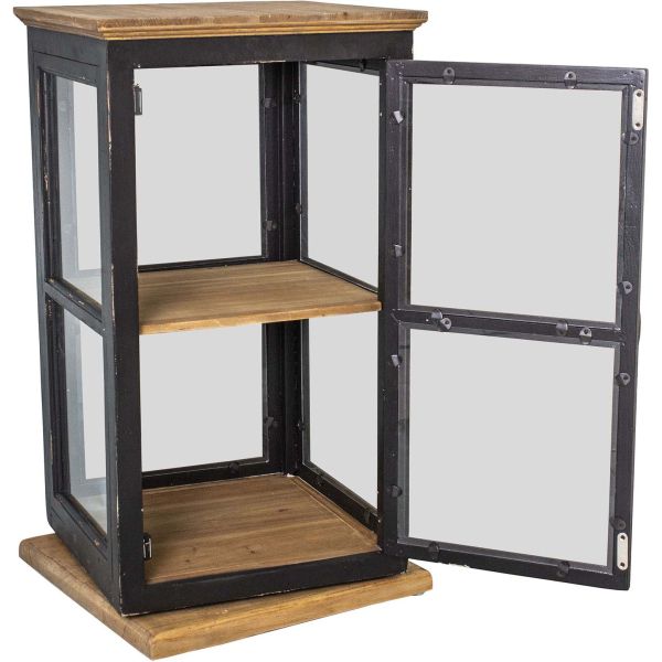 Vitrine rotative en bois 40 x 40 x 74 cm - ANTIC LINE CRéATIONS