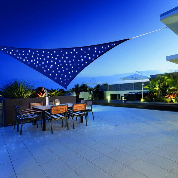Voile d'ombrage avec leds intégrées Ciel étoilé - 
