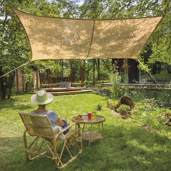 Voile d'ombrage rectangulaire en jute - 5