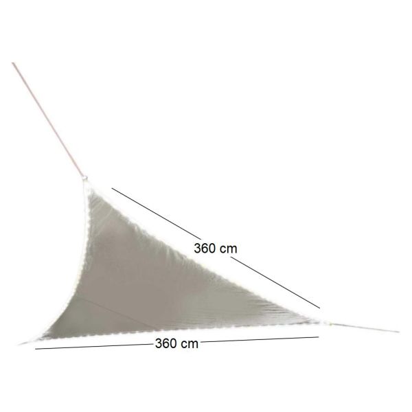 Voile d'ombrage triangulaire avec leds solaires intégrées Night and day - MOR-0145