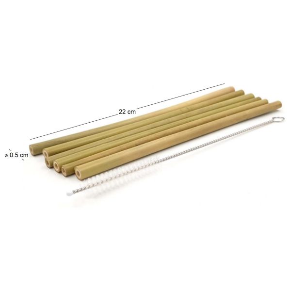 6 pailles réutilisables en bambou Bam Bam - 6
