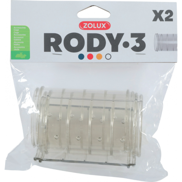 2 tubes droits pour connexion de cages Rody
