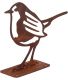 Animal en acier effet rouillé à poser (Rouge gorge)