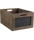 Caisse de rangement en bois avec ardoise (35 x 23 x 17,5 cm)