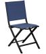 Chaise jardin pliante en aluminium Thema (Graphite, bleu )