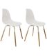 Chaise scandinave pieds métal et bois de hêtre Phenix (Lot de 2) (Blanc)