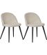 Chaise en velours avec pieds en acier Velvet (Lot de 2) (Beige)