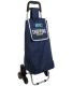 Chariot shopping en polyester 6 roues (Bleu)