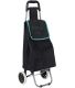 Chariot shopping 2 roues Hashtag (Noir liseré turquoise)