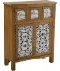 Commode de rangement en bois et blanc motif fleur Agnette