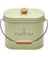 Composteur de cuisine ovale en métal avec filtre (Vert pastel - 3 litres)