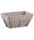 Corbeille rectangulaire en grillage vieilli et jute