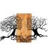 Décoration murale en métal et bois Arbre (Modèle 1)