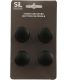 Ensemble de 4 boutons de meuble en alu (Noir)