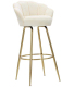 Fauteuil de bar en tissu et métal Vienna (Crème et doré)