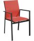 Fauteuil de jardin empilable Delia (Graphite, Rouge)