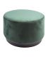 Grand pouf rond en velours et bois (Vert foncé)