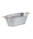 Jardinière ovale zinc et bois (30 x 17 x 14 cm)