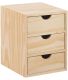 Mini rangement bloc en pin brut avec tiroirs (3 tiroirs)