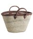 Panier de marché palmier et cuir