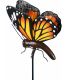 Papillon orange sur pic en métal 102 cm