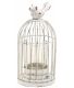 Photophore cage en métal laqué vieilli