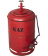 Poubelle en fer rouge  Bouteille de gaz