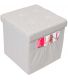 Pouf coffre pliable avec range magazines (Gris blanc)