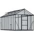 Serre de jardin en aluminium gris et polycarbonate Glory (15.3m²)