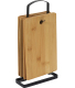 Set de 6 planches à découper en bambou avec socle en métal