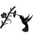 Silhouette sur pique en acier noir (Colibri)