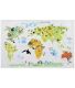 Sticker mural Mappemonde 90x60 cm (Continents colorés)