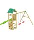 Structure de jeux en bois avec toboggan et balançoire double Charly
