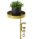 Support à plantes rond à fixer hauteur réglable doré (20.9 x 14 cm)