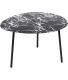 Table basse en métal imitation marbre Ovoid 58 x 51 cm (Noir)
