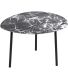 Table basse en métal imitation marbre Ovoid 67 x 60 cm (Noir)