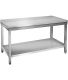 Table à plancha tout inox  2 plateaux sans rebord